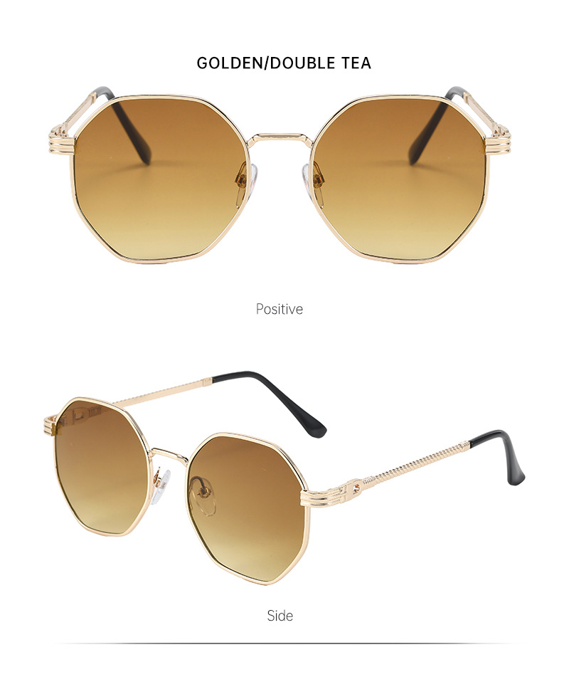 气质金属墨镜女新款复古方形高级感男太阳眼镜茶色显瘦圆脸太阳镜详情18