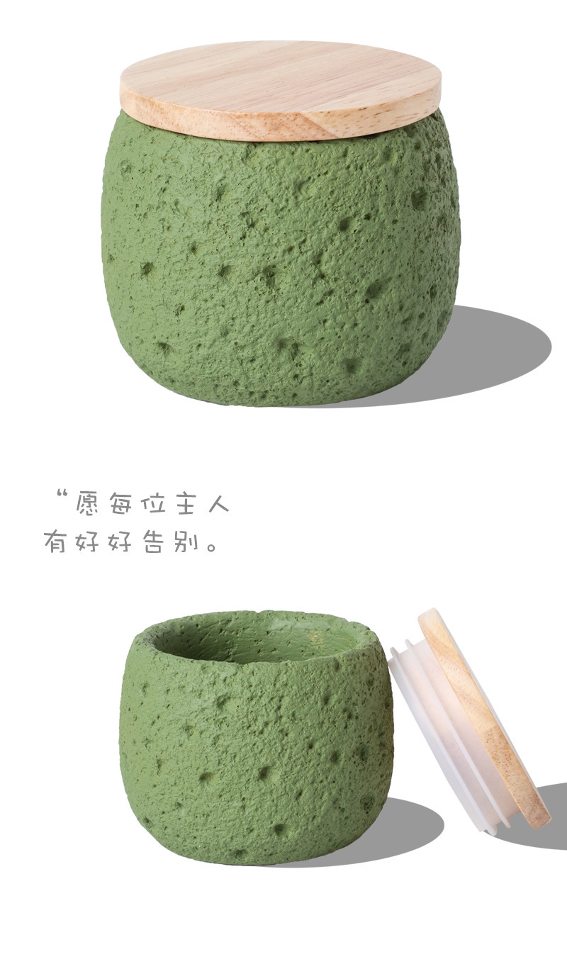 Pet funeral products: Ceramic urn for pets, six colors, wooden lid, texture design, pet urn for ashes, pet funeral products pic 7