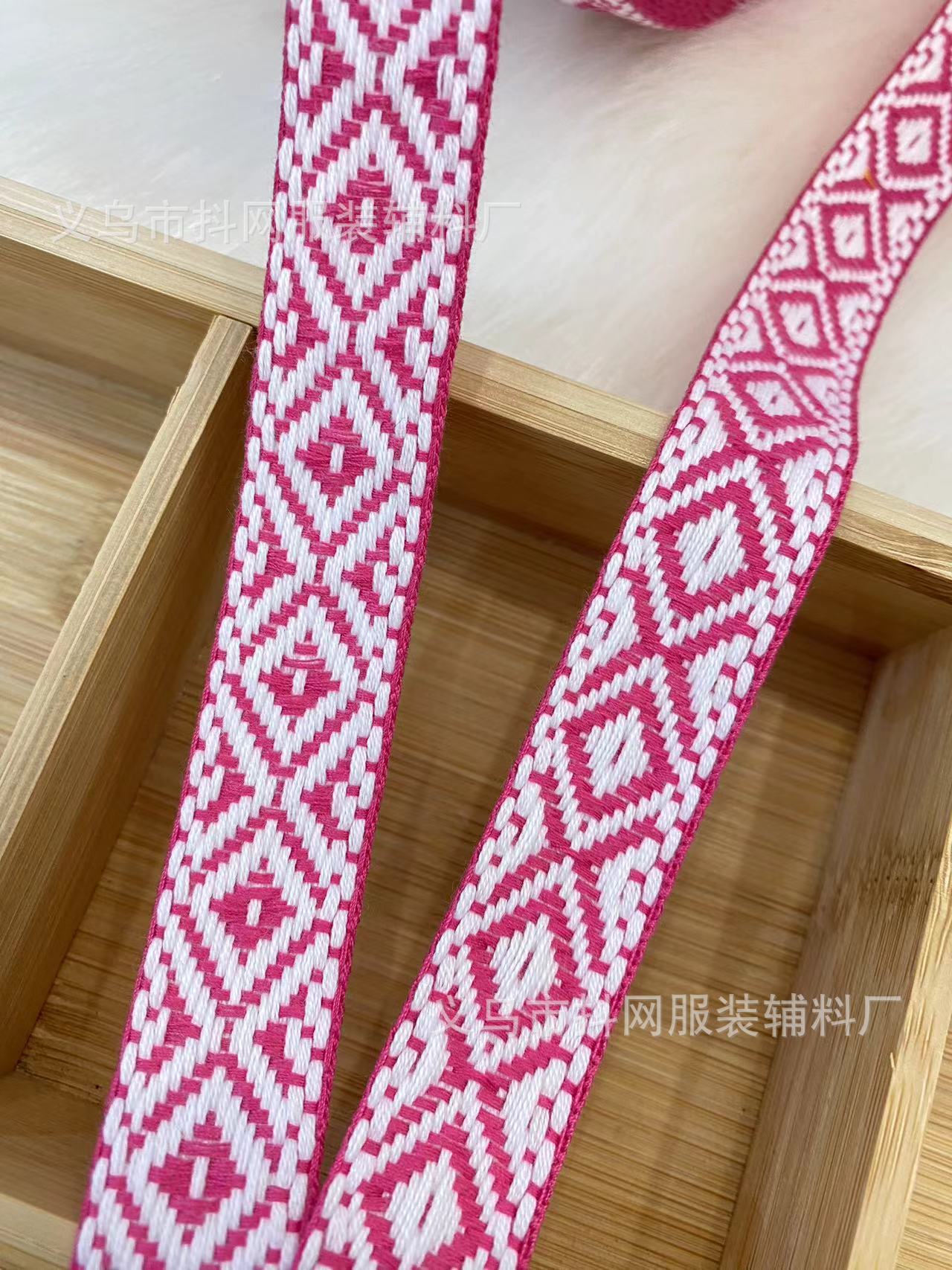 2.3cm纯棉菱形条纹时尚手工DIY蝴蝶结织带演出服装辅料家纺编织详情9
