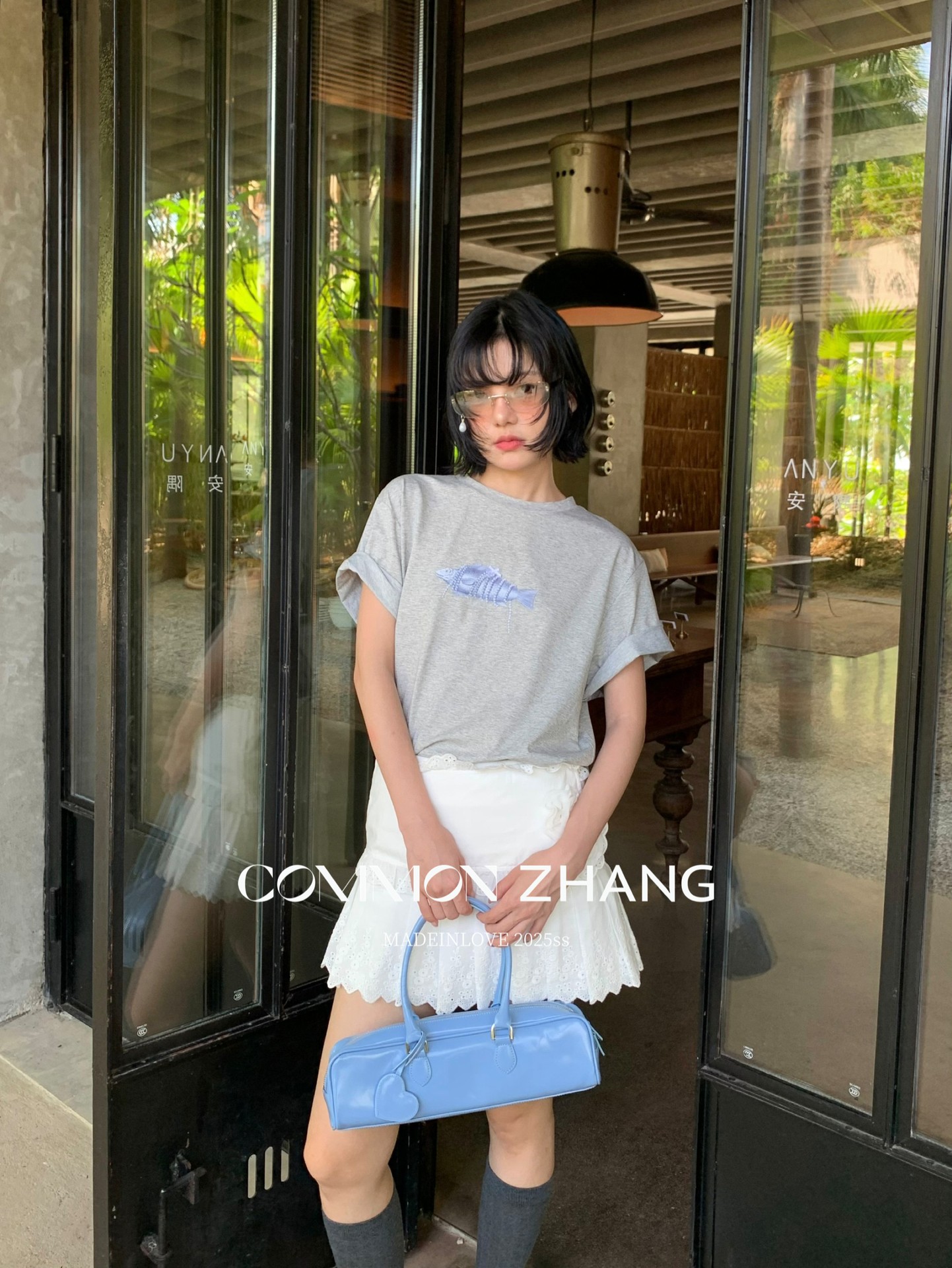 CZ ZHANG Summer Korean style laid-back casual simple printed shoulder loose round-neck short-sleeved T-shirt for women B20777 pic 26