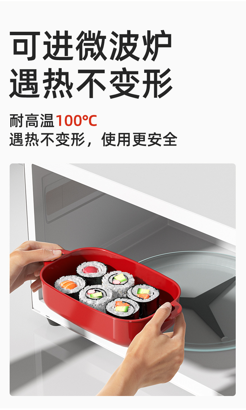 珐琅色水果盒便当盒上班族带饭外出野炊可微波饭盒详情4