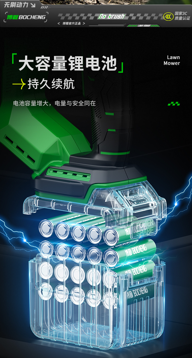The new cross-border backpack lawn mower, electric lawn mower, brush cutter, long endurance, handheld brushless, high-power garden pic 3