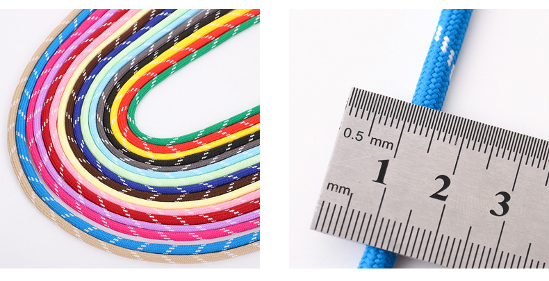 跳点低弹丝圆绳手工编织挂绳登山鞋绳子加密渐点伞绳纺织辅料详情13