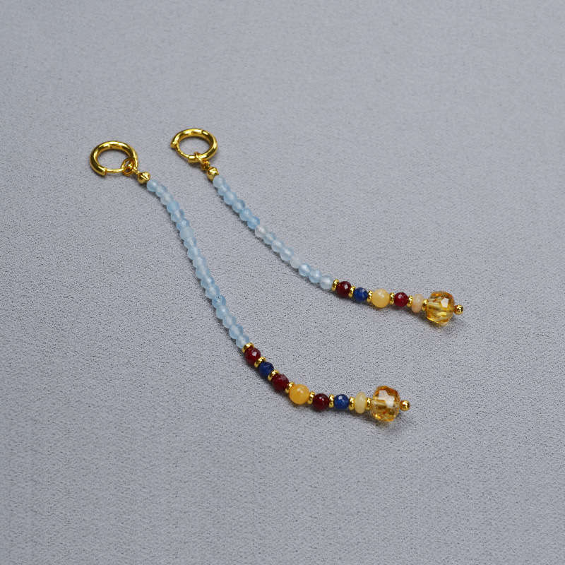 设计师原创中国风小众复古真石串珠流苏可拆卸一款多戴项链毛衣链详情5