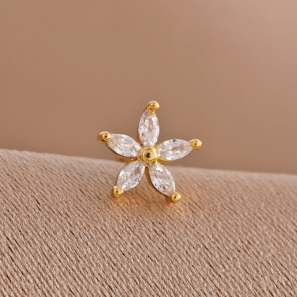 跨境钛钢镶钻鼻钉螺丝拧球直杠鼻钉不锈钢耳钉气质小众设计感耳钉详情4