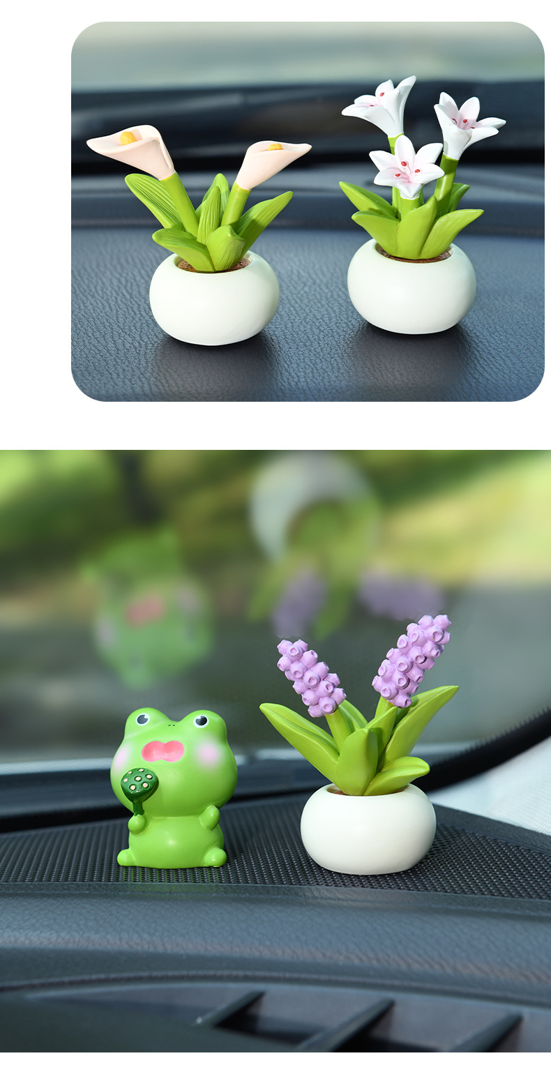 2025 New mini flowerpots, car ornaments, resin decorative desktop small ornaments, gifts, handicrafts, cross-border presents pic 14