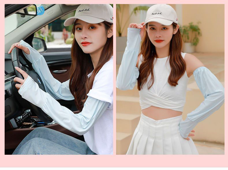 厂家直销防晒冰丝袖套女夏季薄款时尚骑行开车神器防紫外线护手臂详情12