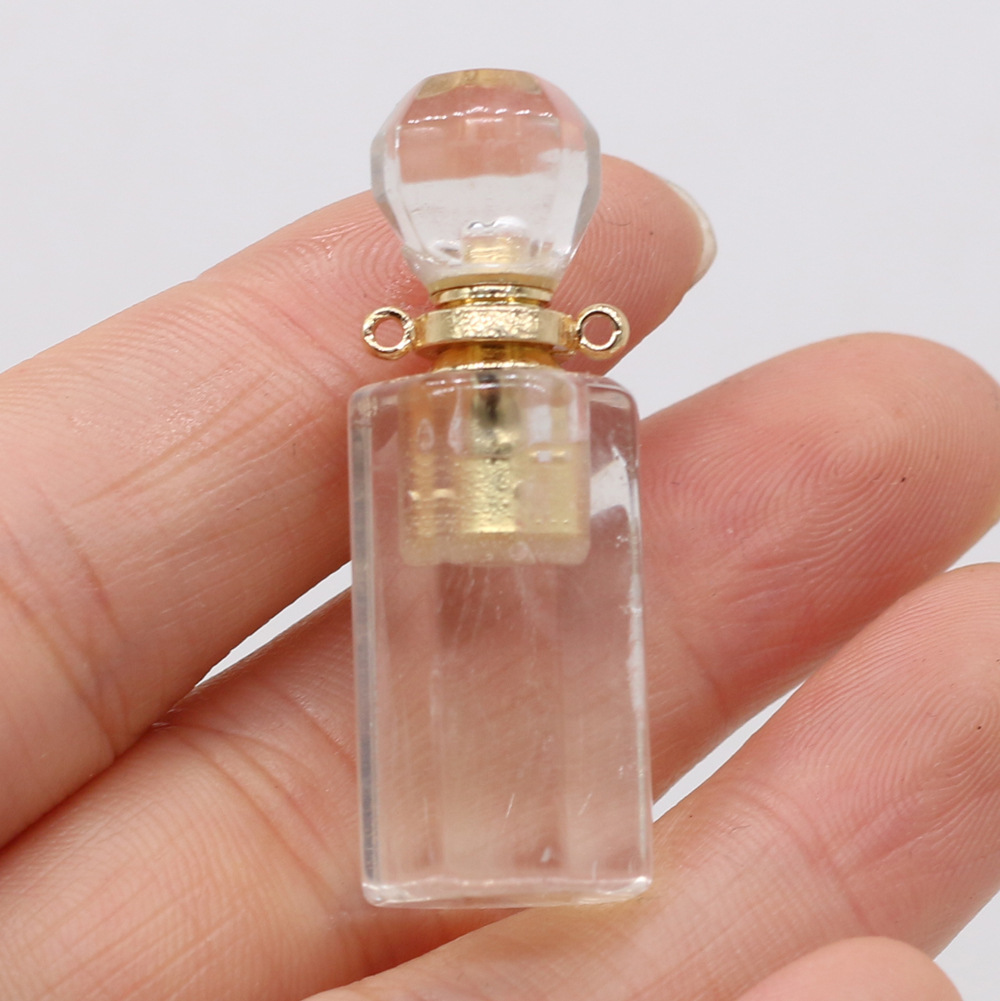 Exquisite natural semi-precious stone perfume bottles, white crystal, various shapes, DIY accessories, fashionable and exquisite wholesale production pic 24