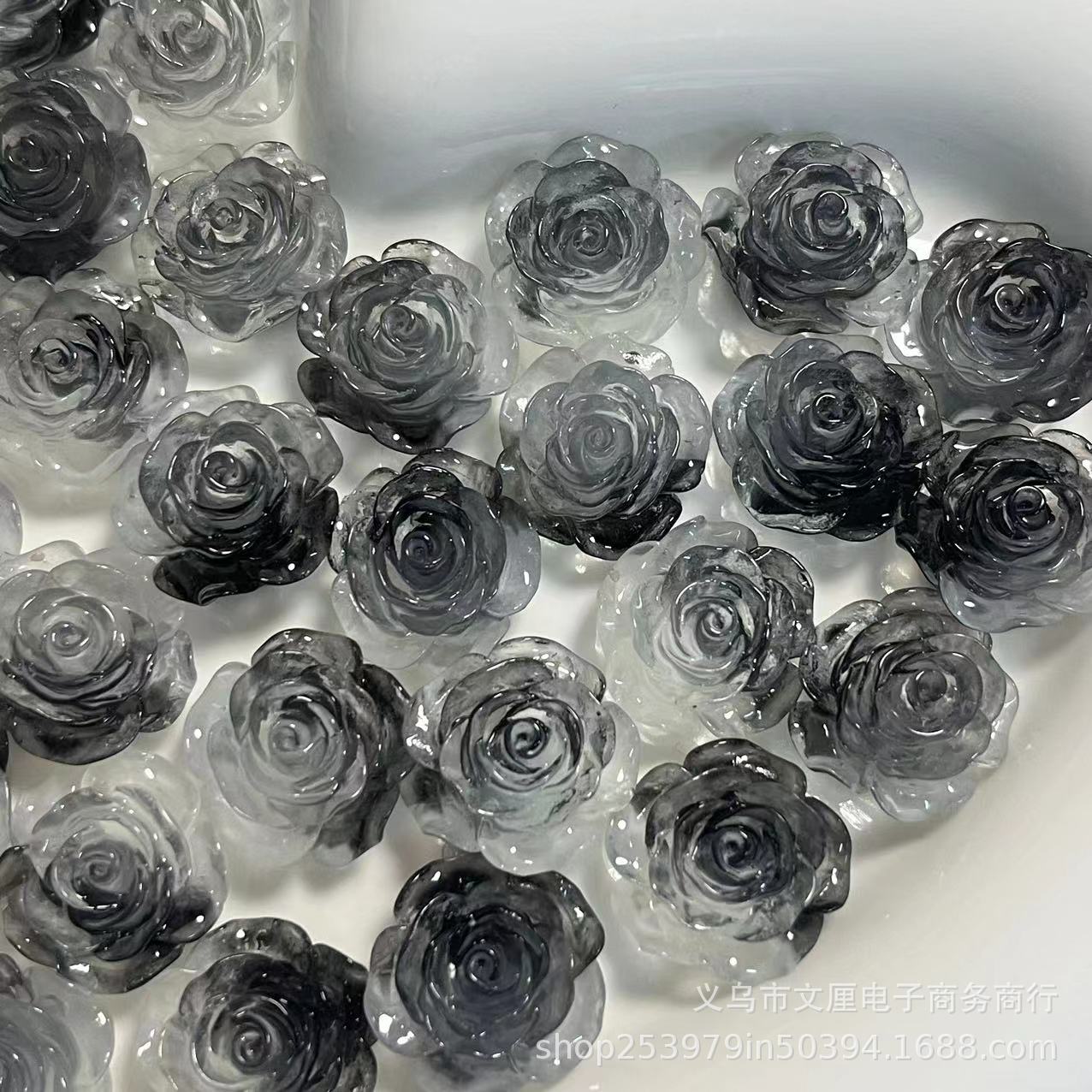 New 18MM glow-in-the-dark rose rose handmade store wholesale resin cream gel photo wholesale stud design pic 5