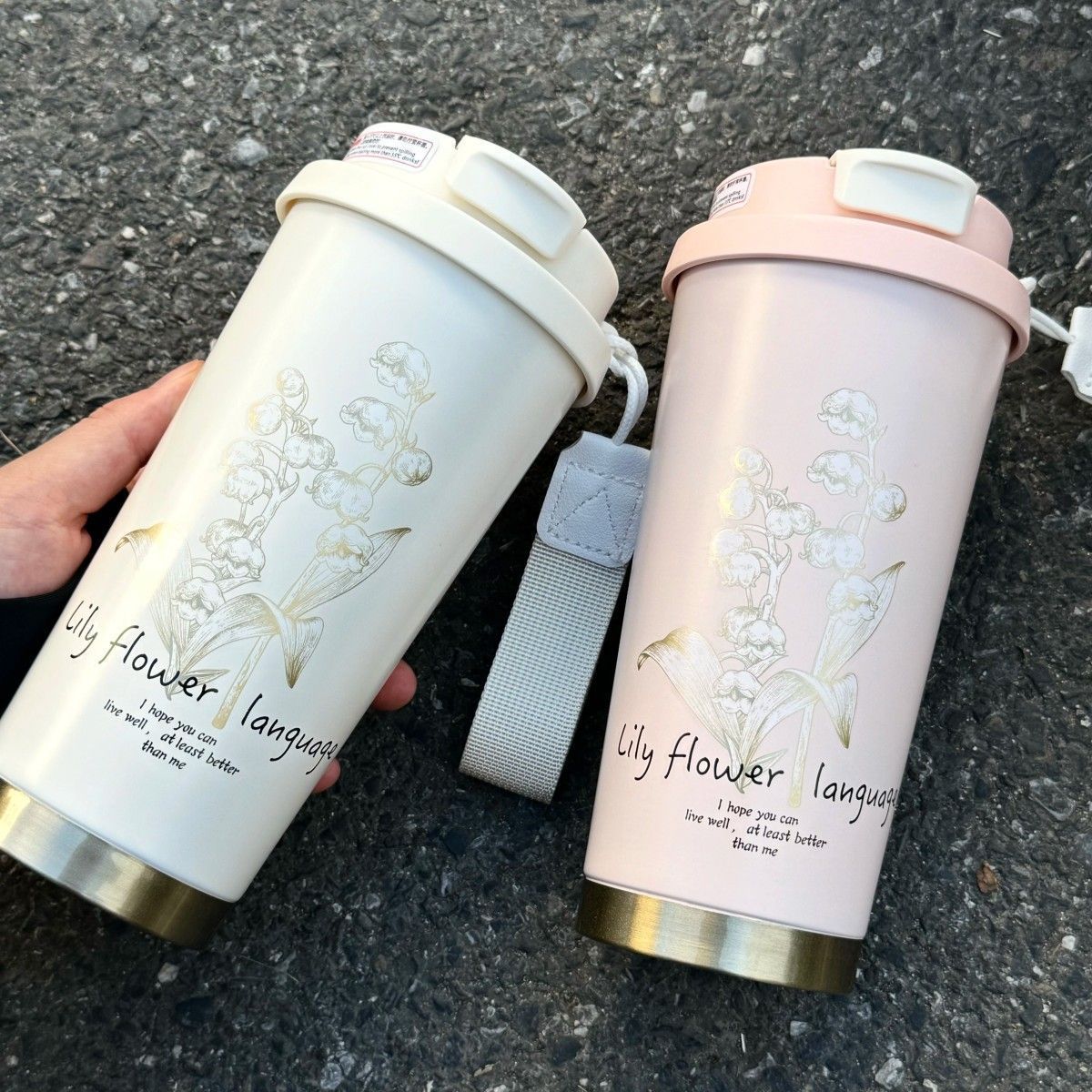 新款铃兰保温杯316不锈钢咖啡杯女生大容量高颜值吸管水杯礼品杯详情7