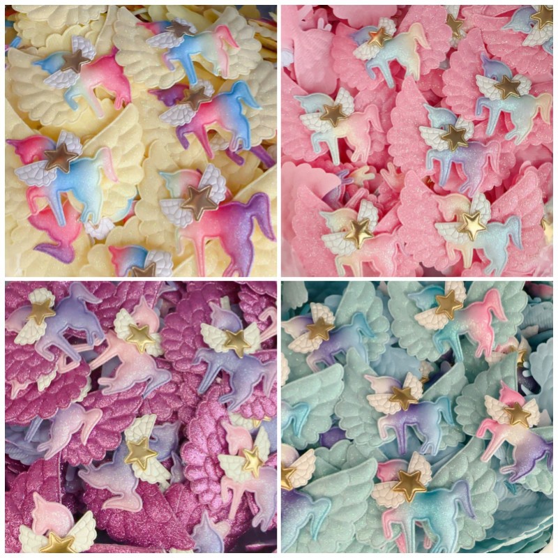 天使翅膀独角兽发夹跨境儿童发饰品厂家后脑勺夹详情2