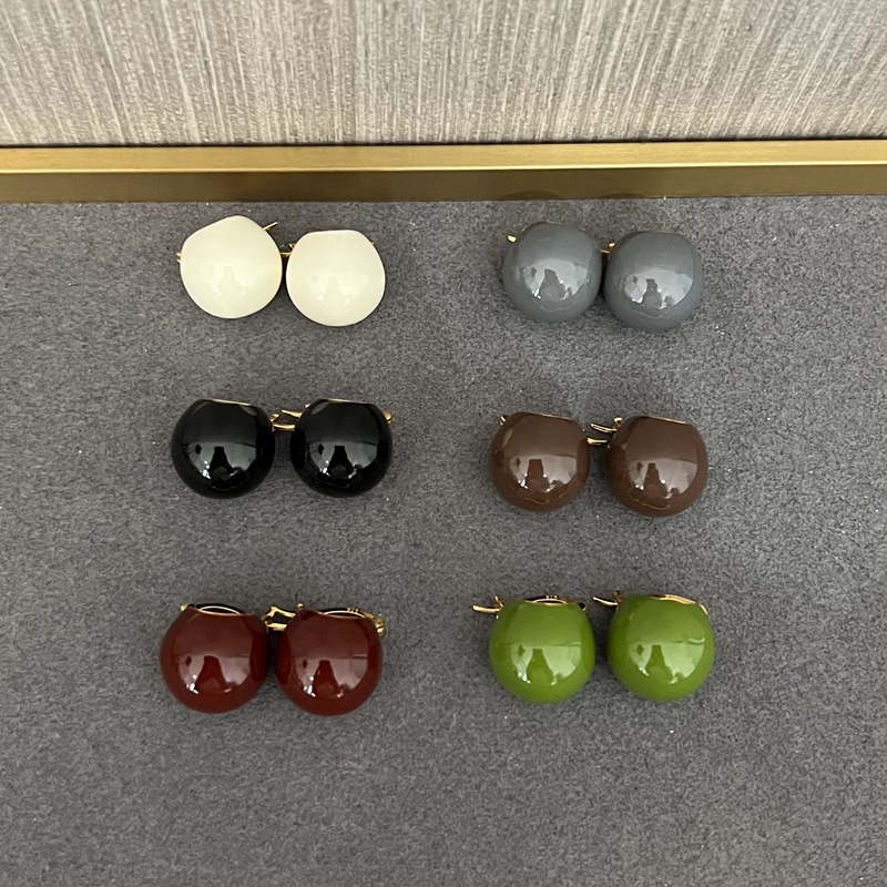 中式复古珐琅滴釉圆球耳环女轻奢高级感配饰小众925大气耳扣耳详情1