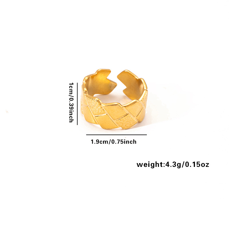 欧美时尚ins风简约钛钢戒指18k镀金不规则几何不锈钢女士饰品热销详情35