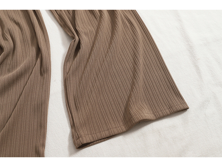 150小个子夏季薄款冰丝阔腿裤女垂感八分裤145直筒宽松白色休闲裤详情13