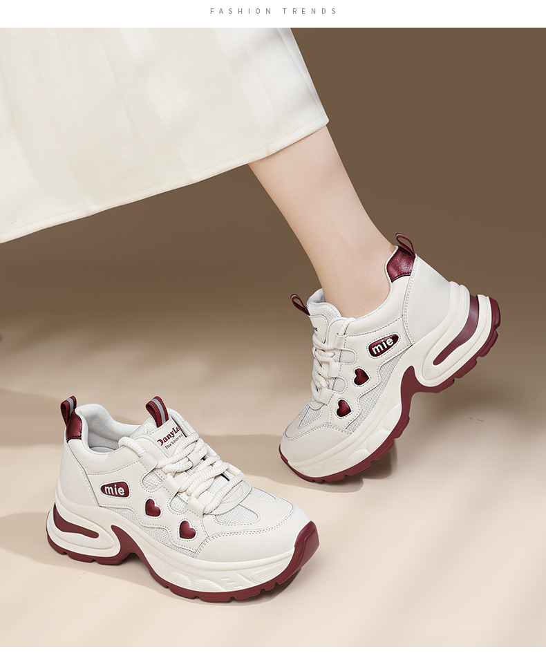 厚底增高休闲鞋女2025新款鞋子春秋季板鞋女百搭软底小白鞋老爹鞋详情10