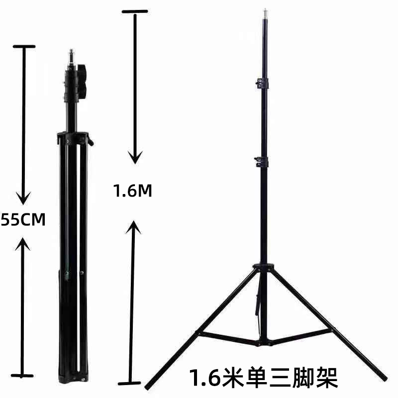 1.6m tripod telescopic metal floor-standing lamp stand, live streaming lamp, ring-shaped beauty lamp stand, mobile phone live streaming bracket pic 10