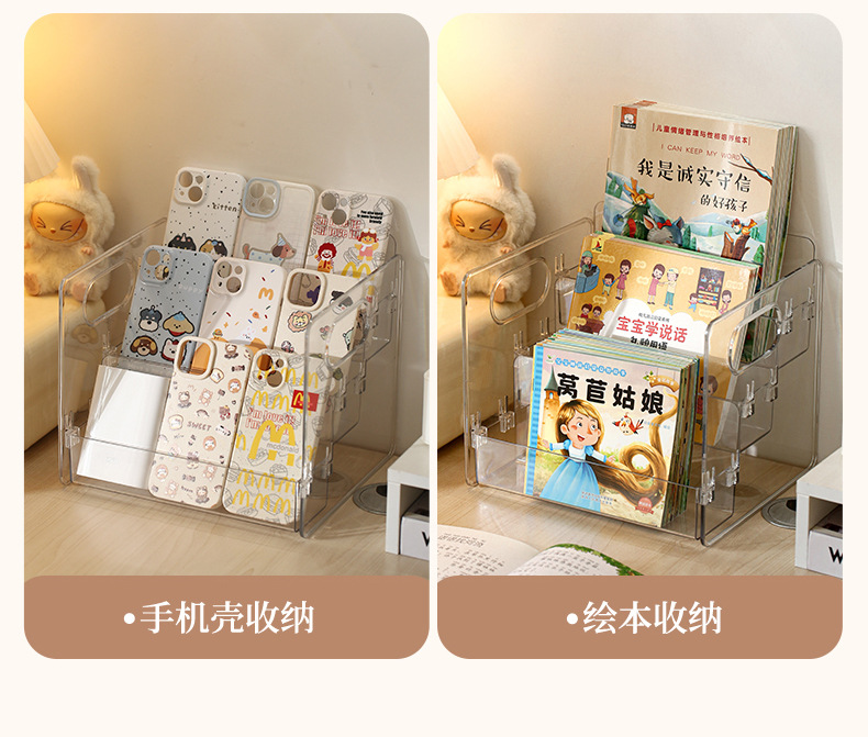 Cosmetics shelf, acrylic transparent dressing table, perfume, skin care products, powder puff, lipstick, organizing desktop storage box pic 10