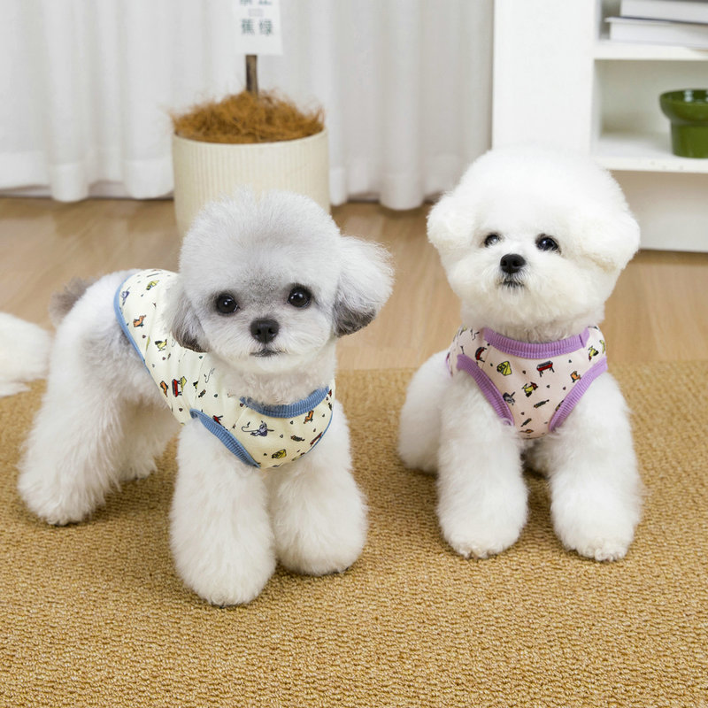 春夏宠物薄款背心 狗狗卡通印花衣服泰迪比熊博美小型犬猫咪通用详情7