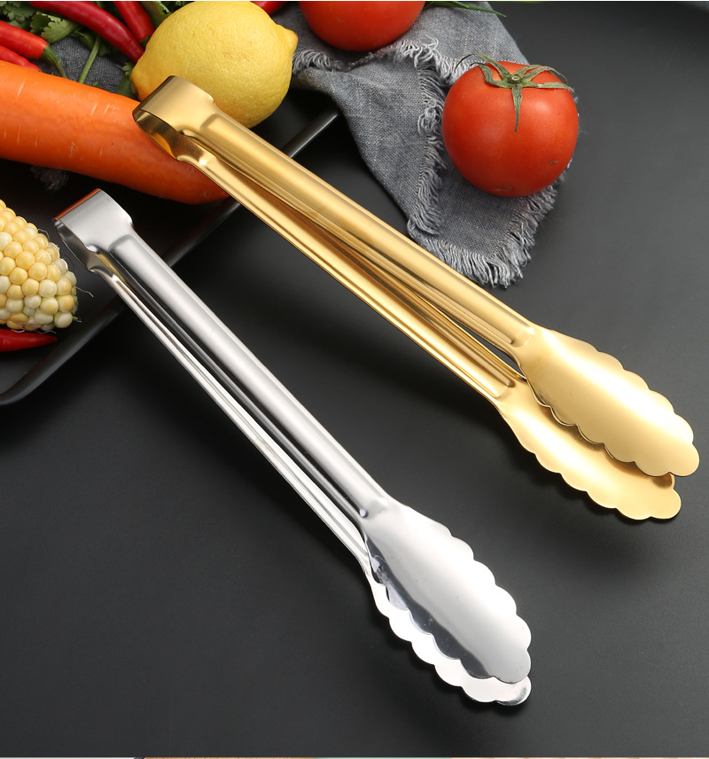 不锈钢加厚梅花夹食品夹户外多功能烧烤食物夹家用面包烘培牛排夹详情18