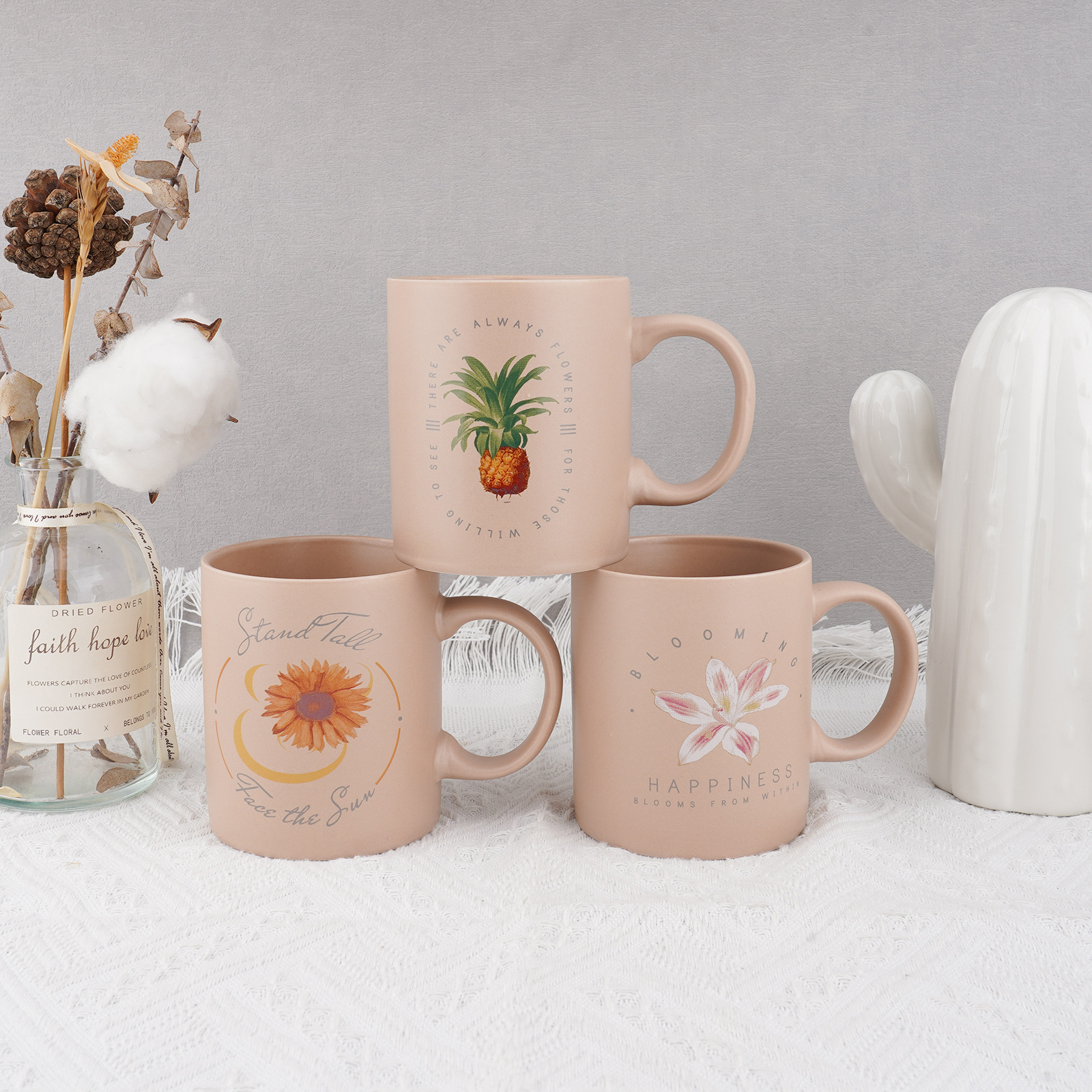 Customized new fully matte milk cups, ceramic cups, coffee cups, household mugs, and gift cups with LOGO printing and engraving pic 3