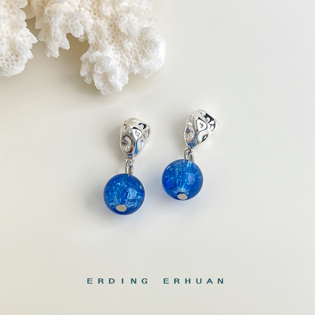 【 Sea Blue Series 】 Summer new original design, handcrafted, fresh and vacation-style blue earrings, factory earrings for women pic 33