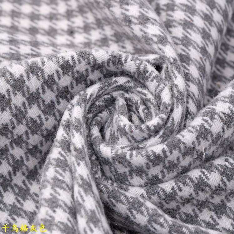 千鸟格粗棉纱色织提花布收纳盒包装时尚小香风外套汽车坐垫布料纺织棉类平布详情40