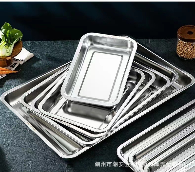 印尼专供方盘蒸饭柜304不锈钢方盘托盘商用食堂餐厅不锈钢蒸饭盘详情12