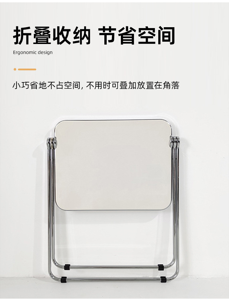 The popular acrylic folding table is a simple and modern home study desk, office desk, bedroom bedside portable table and chair set pic 5
