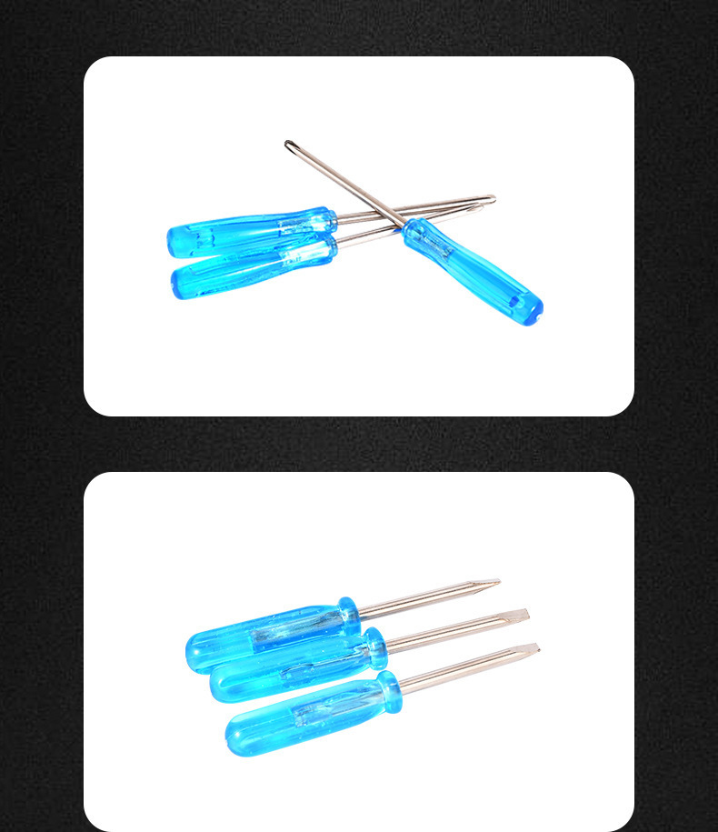 Mini screwdriver, small screwdriver, cross-shaped, micro blue crystal screwdriver, transparent handle, small screwdriver toy pic 13