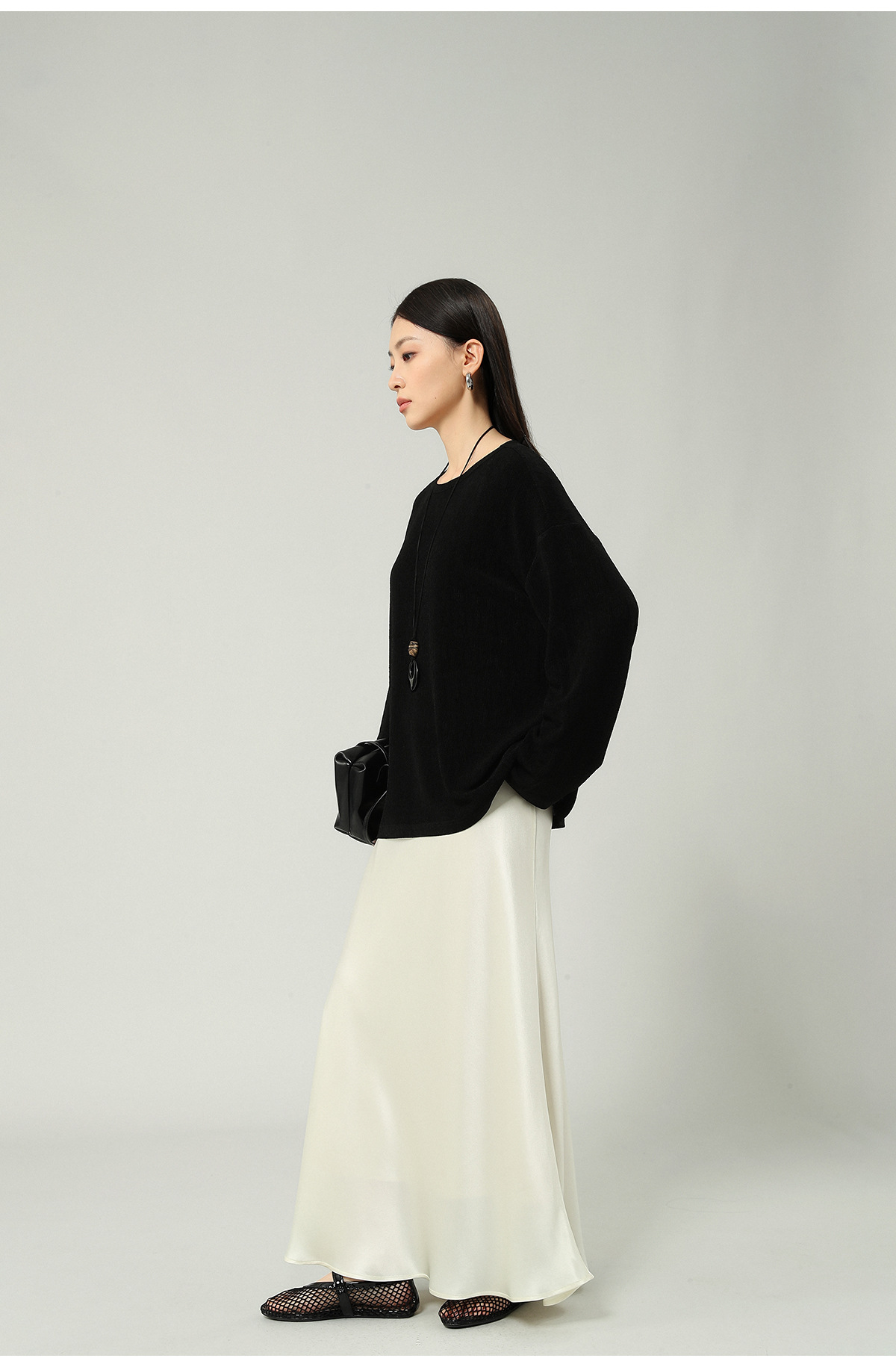 醋酸缎面丝光感柔软垂顺牛筋高腰长款半身裙女2025夏新款飘逸长裙详情15