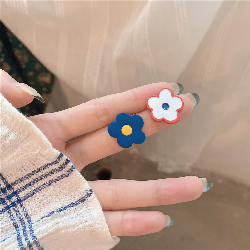 S925 Summer Hyuna style soft girl Fresh lacquered oil Drop petal earrings and stud earrings Trendy ins Niche Versatile earrings pic 6