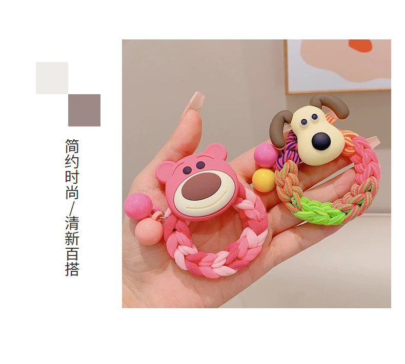 彩虹编织儿童头绳发圈扎头发可爱卡通公仔皮筋diy发饰皮套女批发详情37