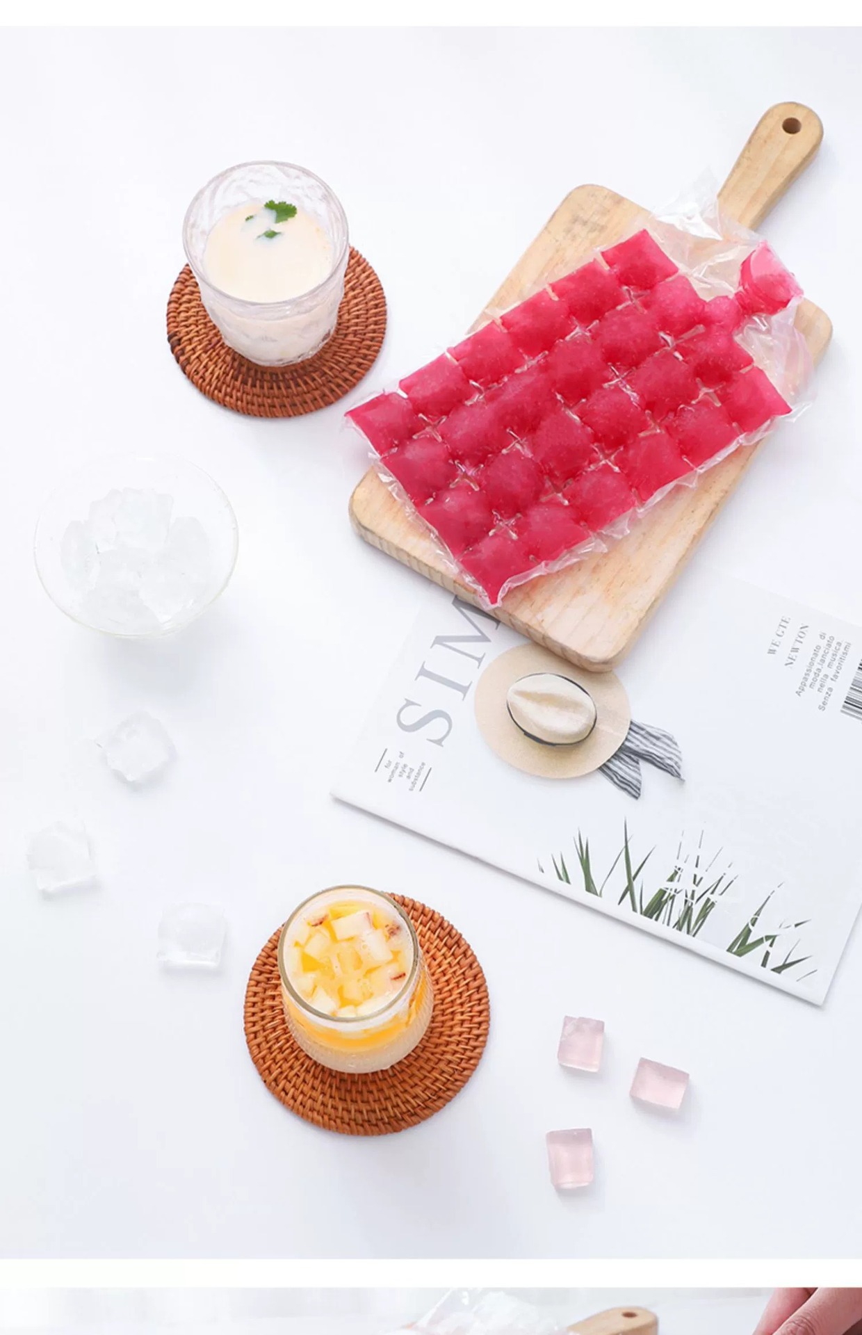 Creative self-sealing plastic ice cube trays for disposable ice packs, summer edible juice preservation bags, water-filled ice packs pic 13