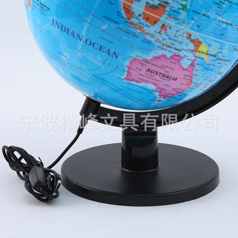 跨境全英文地球仪32CM高清带灯塑料办公室书房摆件学生学习用品详情11
