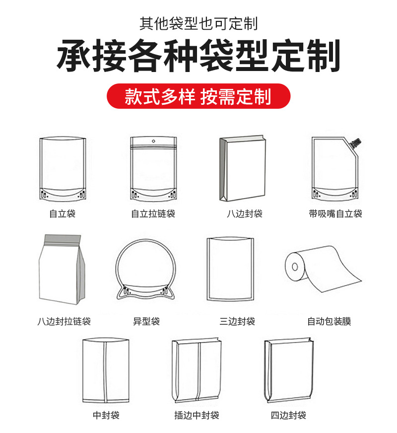 现货批发黄牛皮椭圆开窗自立自封拉链袋爆珠瓜子食品袋厂家直销详情12