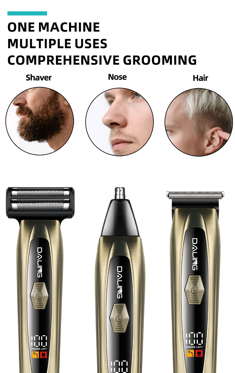 DALINGd darling DL-9505 profesional hombre 3in1 kit de aseo eléctrico para peluquería corte de pelo corte eléctrico pusher pic 5