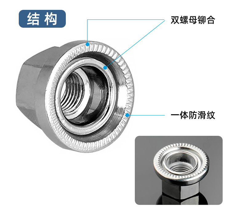 Bicycle dead fly flower drum screw 9mm front anti-slip lock nut nut flange flower drum M10 rear axle nut cap pic 5
