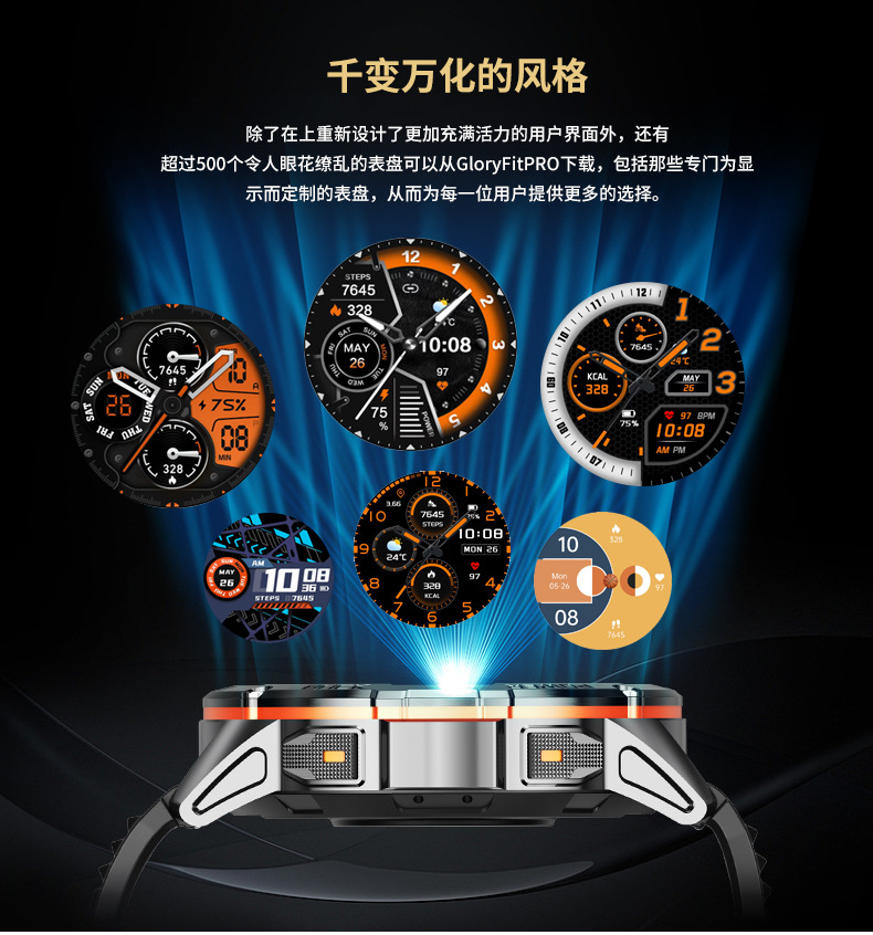 W30亚马逊畅销GPS智能手表健康心率监测防水蓝牙通话手环加工生产详情18