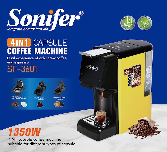 Sonifer家用胶囊咖啡机SF-3601 办公室便捷咖啡机 coffeemaker小型智能冲泡机详情3