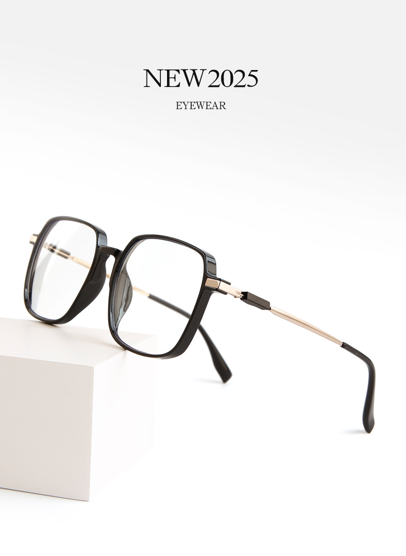 光感变色近视眼镜成品防蓝光眼镜框变色眼镜女大框高颜值显瘦素颜详情5