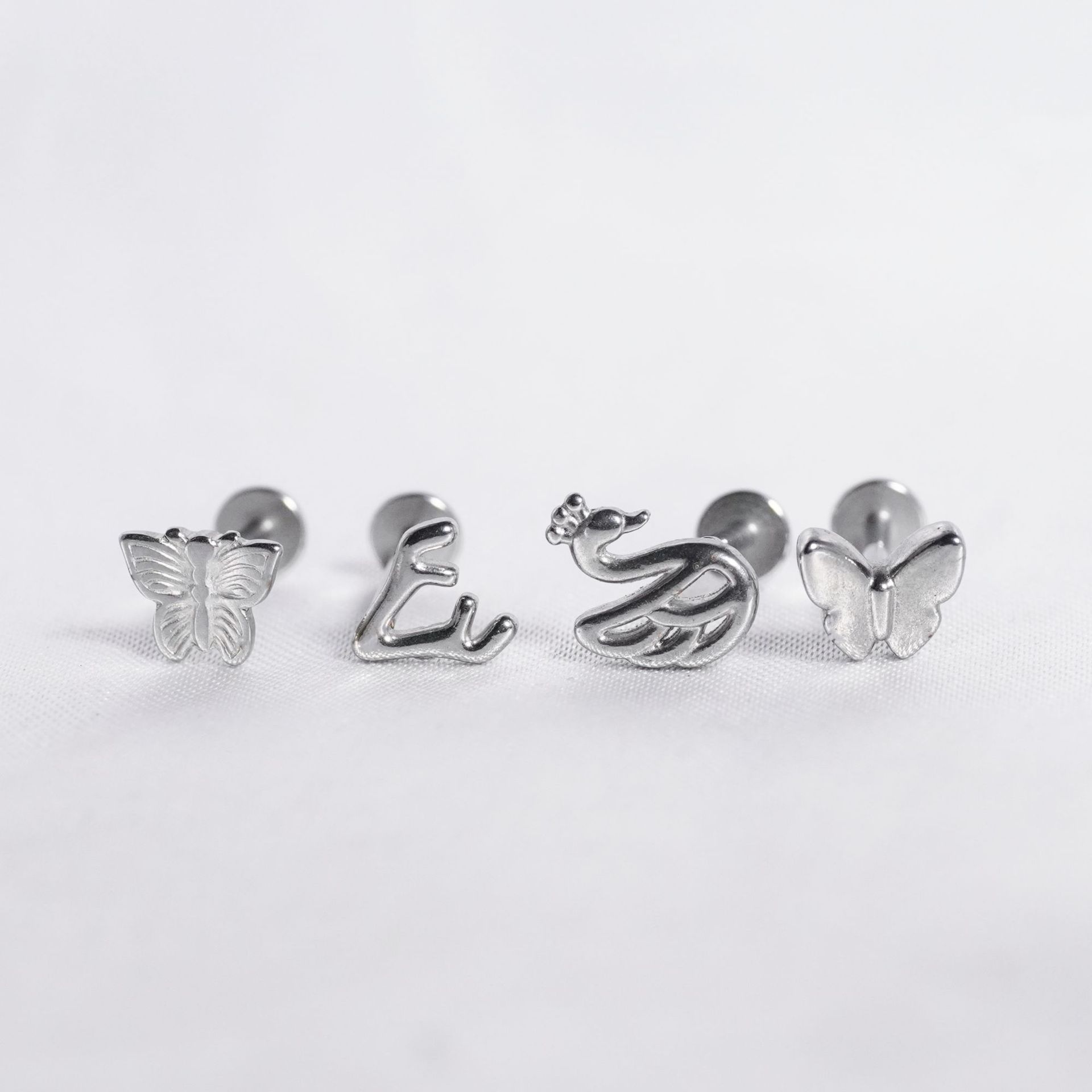 小天鹅蝴蝶内牙唇钉不锈钢个性鹿角耳骨钉欧美新款唇饰穿刺饰品详情7