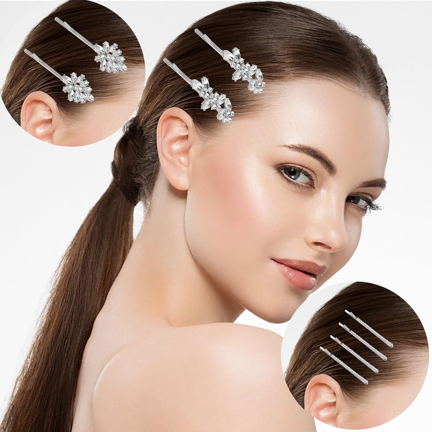 Wholesale of new cross-border elegant and stylish spring clips, alloy hair clips, rhinestone, Korean version of the back of the head ponytail clip headwear pic 29