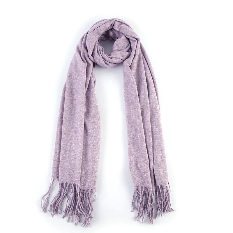 单色夹花仿羊绒围巾纯色披肩刺毛秋冬保暖高级感外贸跨境男女厂家详情15