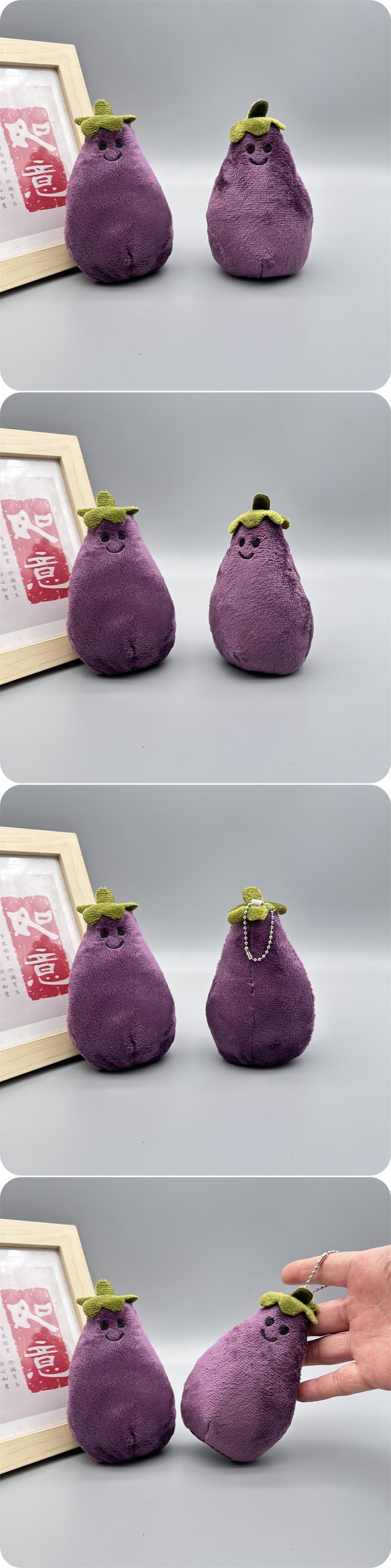 Creative claw machine plush toys, funny vegetable series, scallion, ginger and garlic pendants, broccoli keychains, and small gift batches pic 4