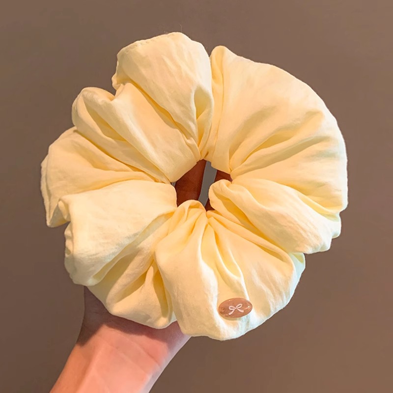 韩国温柔大号奶油泡芙大肠发圈高级感慵懒风扎马尾头绳皮筋发饰女详情2