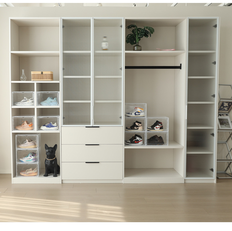 新款侧开透明篮球鞋盒 亚克力磁吸可折叠翻盖收纳鞋盒鞋子收纳盒详情17