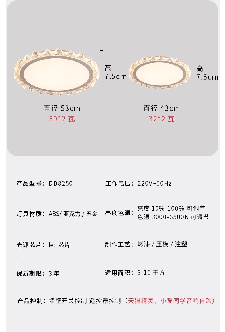 法式卧室吸顶灯儿童房全光谱主卧房间护眼灯现代简约书房奶油灯具详情36