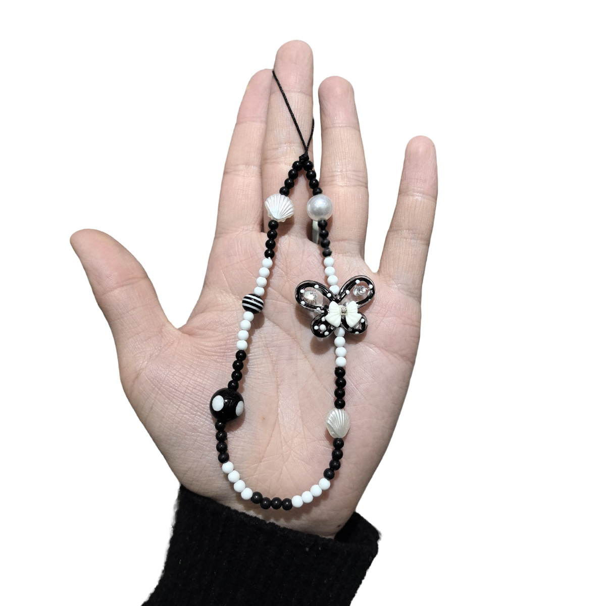 Gradient color-blocking cartoon beaded mobile phone chain, cute 3D doll hand-painted pendant, girlish Ins-style ccd pendant pic 16