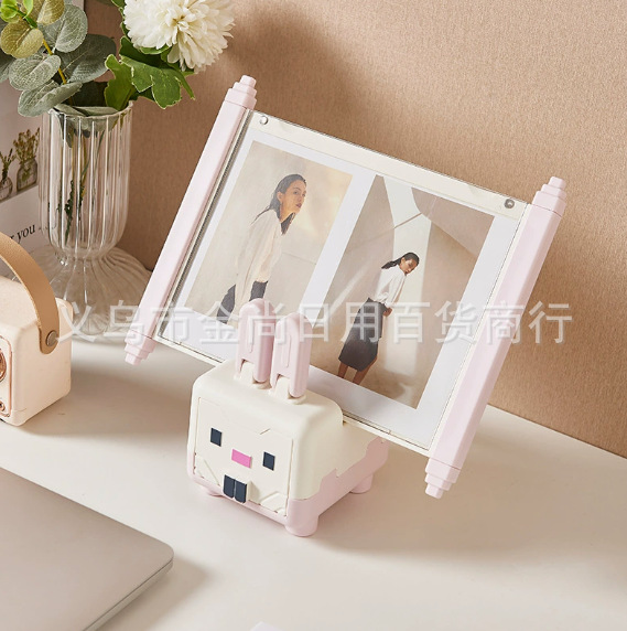 卡通兔子老虎桌面迷你收纳盒学生家用手机支架多功能卡通收纳盒子详情6