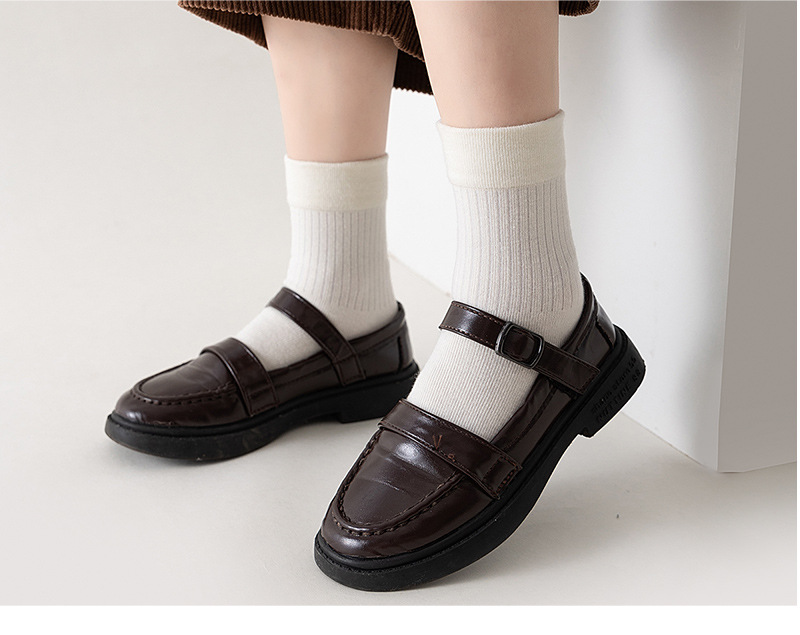 抖音爆款儿童袜子秋冬纯色棉宝宝无骨松口袜中小童韩版ins堆堆袜详情9